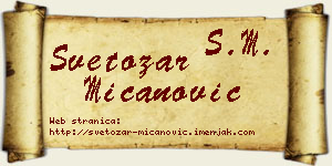 Svetozar Mićanović vizit kartica